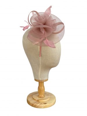 Dusky Pink Fascinator with 3 flower design
