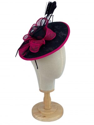 Pink and Black Lace Fascinator