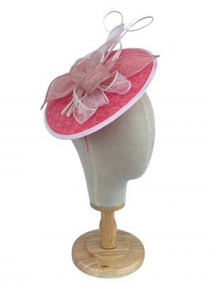 Pink and White Lace Fascinator