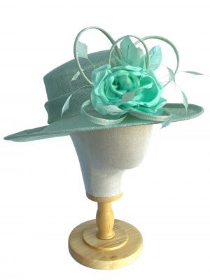 Mint Green Bows and Flowers Wedding Hat