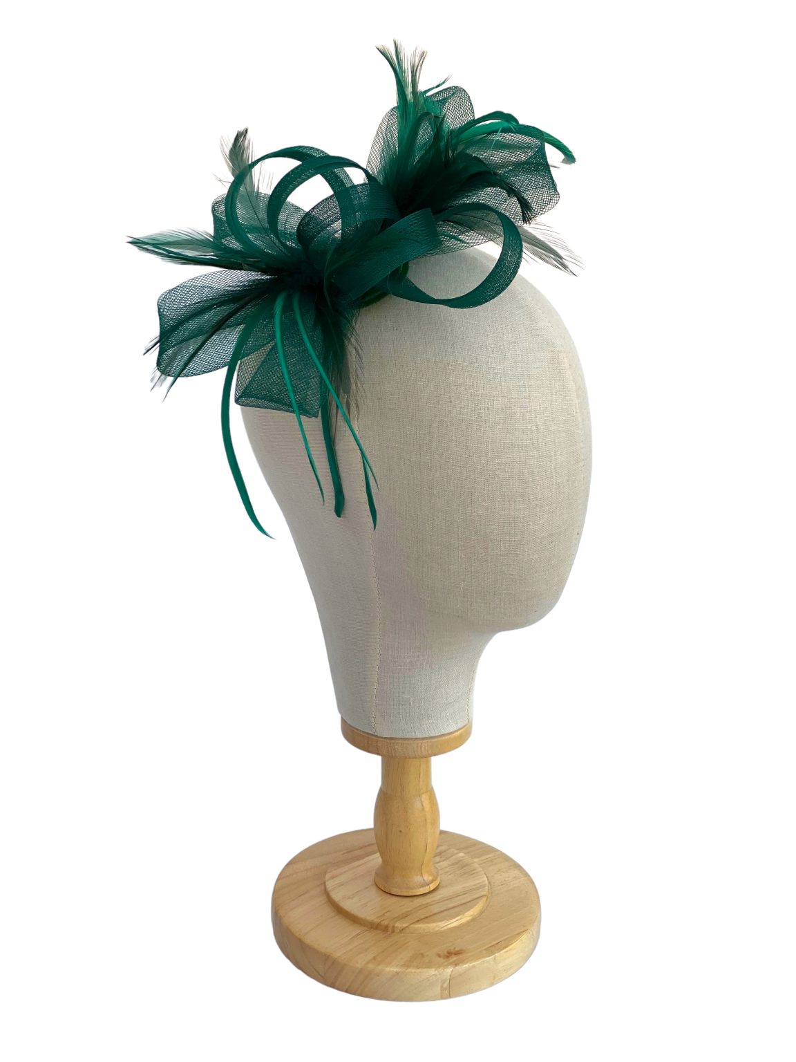 Dark Green Loop Bow Fascinator With Feathers Fascinators UK