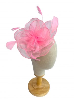 Baby Pink Fascinator With Layers And Feathers