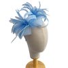 Baby Blue Loop Bow Fascinator With Feathers