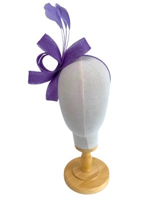 Elegant Lavender Purple Sinamay Bow Fascinator