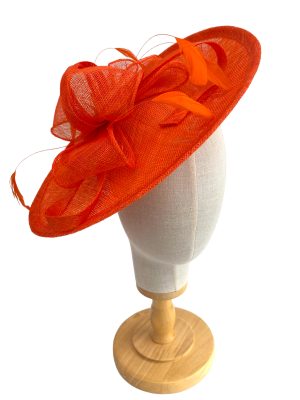 Large Orange Wedding Hatinator On Headband