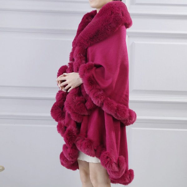 Womens Poncho Cerise Pink Layers Fascinator