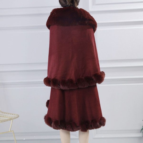 Womens Poncho Wine Red Layers Fascinator